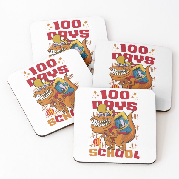 Item preview, 100 Days of school featuring a T-rex dino with bacpack #3 designed and sold by XYDstore.