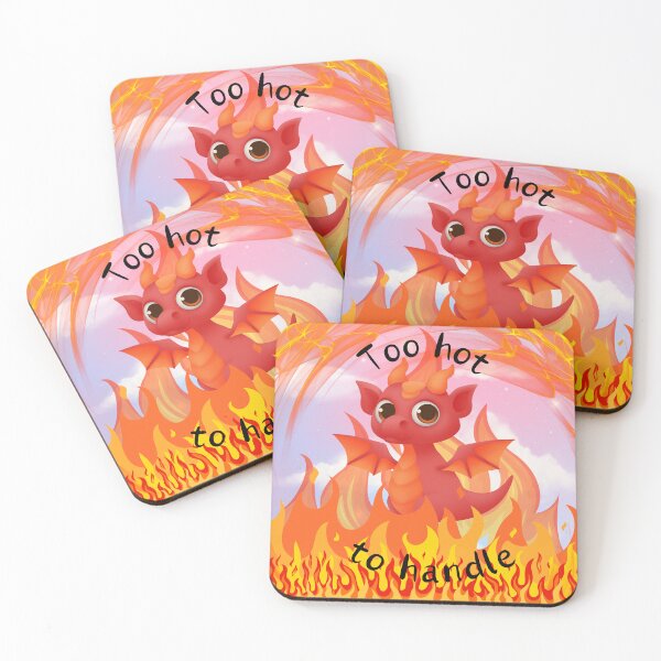 Item preview, Too Hot to Handle Cute Dragon and Fire designed and sold by HareTodayDesign.