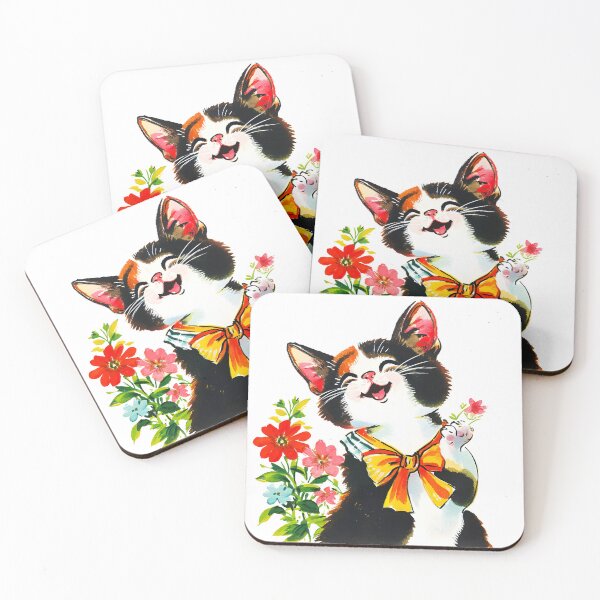 Item preview, Happy Cat With Flowers designed and sold by xiao xuans.