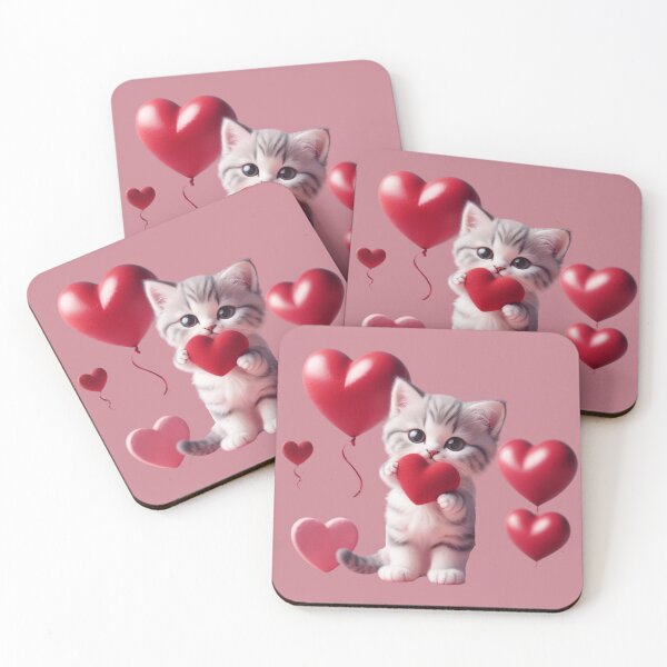 Item preview, Cute kitty With Love Heart  designed and sold by BotunPeony.