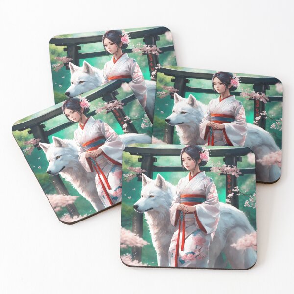 Item preview, Japanese Girl with White Wolf designed and sold by RaF71PrO.