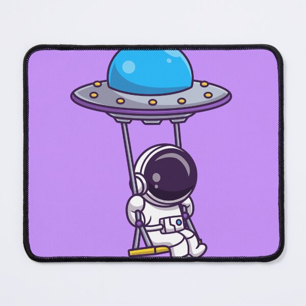 Item preview, Swinging Through Space: Cute Astronaut with UFO Cartoon Vector Icon designed and sold by hjian8219.