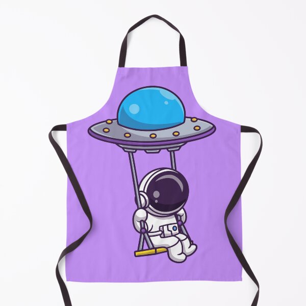 Item preview, Swinging Through Space: Cute Astronaut with UFO Cartoon Vector Icon designed and sold by hjian8219.