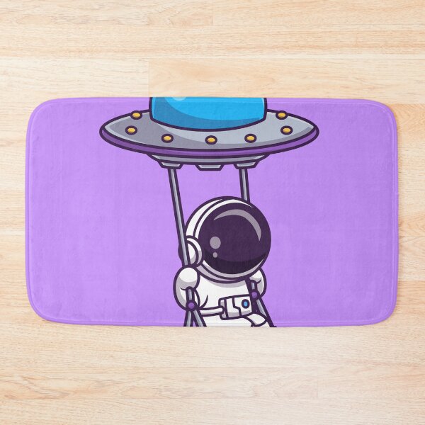 Item preview, Swinging Through Space: Cute Astronaut with UFO Cartoon Vector Icon designed and sold by hjian8219.