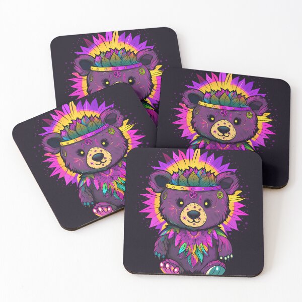 Item preview, Indian teddy bear as psychodelic art designed and sold by randrdesign.