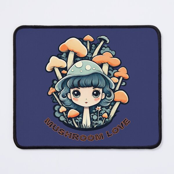 Item preview, Retro Anime Style Mushroom Love Girl Illustration | Retro Anime Artwork designed and sold by UnhingedBird.