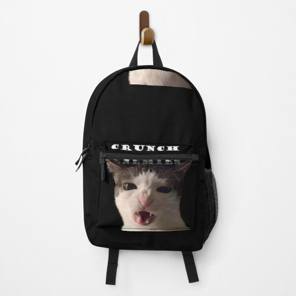 Item preview, Crunch you Enemies - crunching cat meme designed and sold by That Store With the Fun Stuff.
