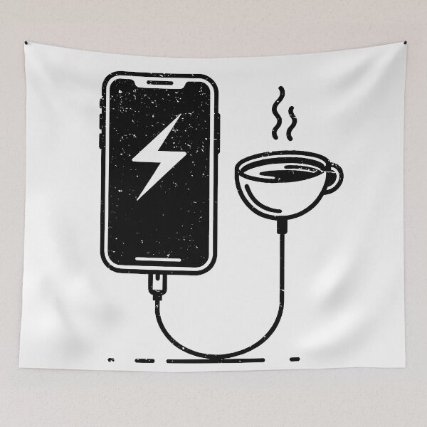 Item preview, Caffeine Charge - Energize Your Day with Coffee Power designed and sold by MnDShirts.