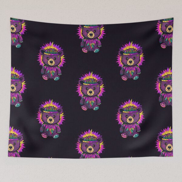 Item preview, Indian teddy bear as psychodelic art designed and sold by randrdesign.