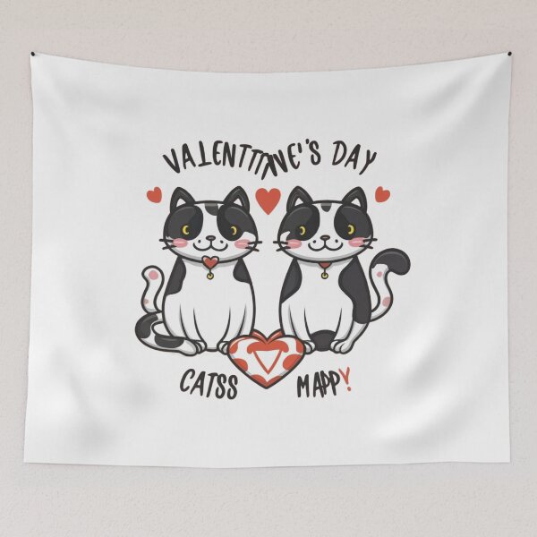 Item preview, Valentine's Day cat designed and sold by WojtiWu.