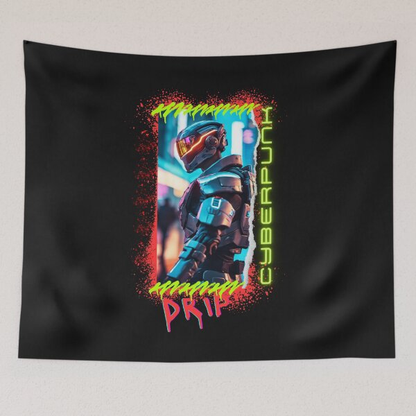 Item preview, Cyberpunk Futuristic Cyborg, Neon Green and Red Accents designed and sold by JpJr.