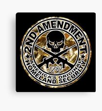 Second Amendment with Skull and Bullets Canvas Print