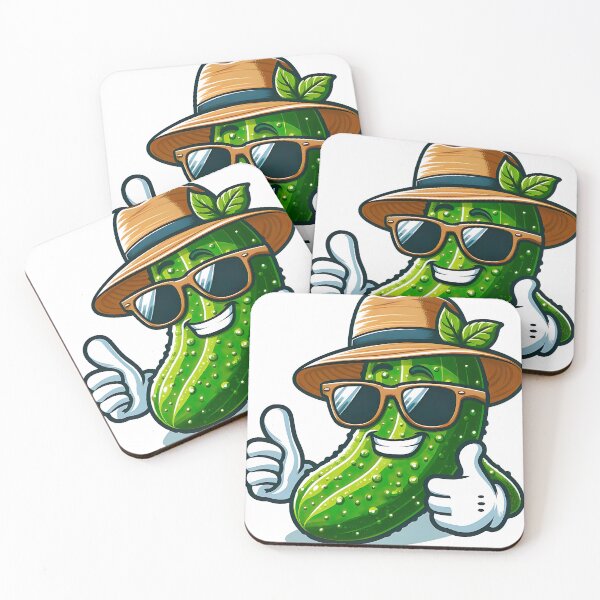 Item preview, Chill Veggie Vibes - Cool as a Cucumber with Sunglasses and Straw Hat designed and sold by MnDShirts.