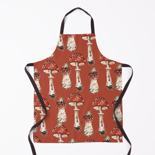 Item preview, Green Frogs Sitting On Red Toadstools Cottage Core Pattern Design designed and sold by LittleGnomad.