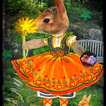 Artwork thumbnail, Bunny Rabbit Portrait - ‘Think Spring!’ by Nikki Fortuin Arts & Crafts
