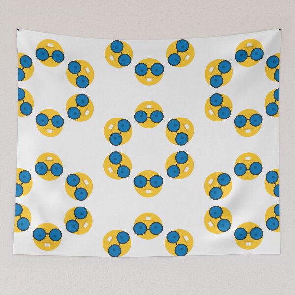 Item preview, A pattern of blue and yellow emoticons designed and sold by johndesign88.