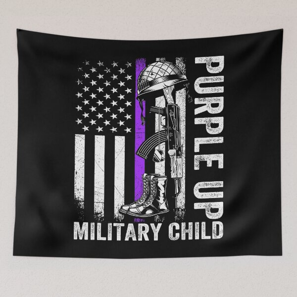 Item preview, Purple Up For Military Kids Month Military Child US Flag designed and sold by MobyStickers.