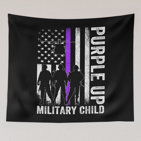Item preview, Purple Up For Military Kids Month Military Child US Flag designed and sold by MobyStickers.