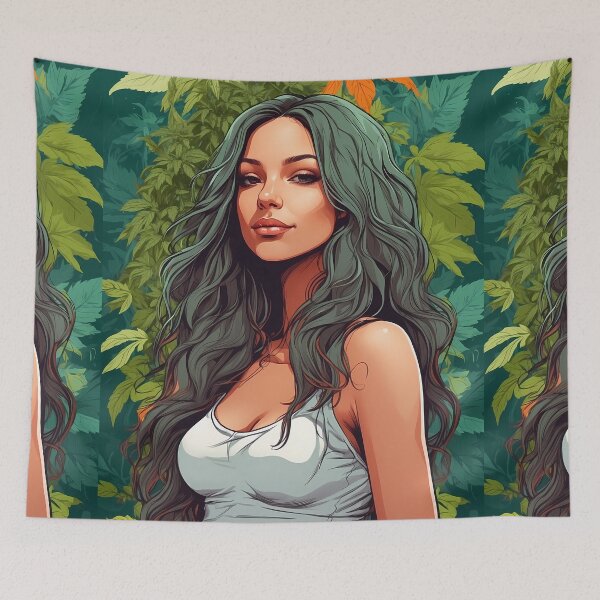 Item preview, Cute Latina, Smokeshow, Garden backdrop designed and sold by wojysmokes.