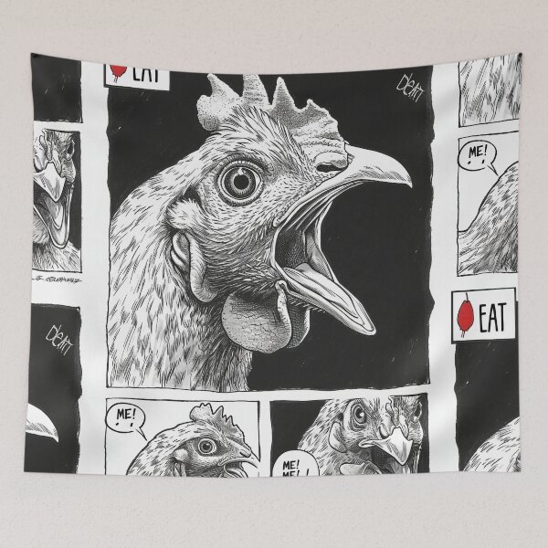 Item preview, “Eat Me” - Funny Comic Chicken Graphic designed and sold by Piotrek0001.
