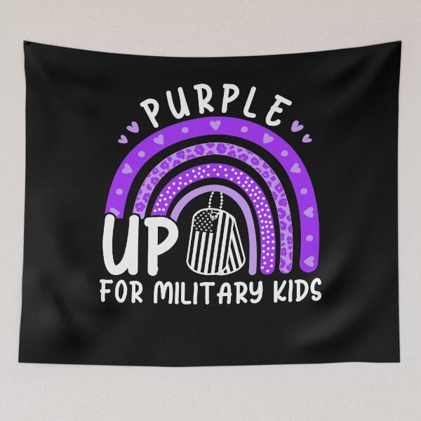 Item preview, Purple Up For Military Kids Month Military Child Rainbow designed and sold by MobyStickers.