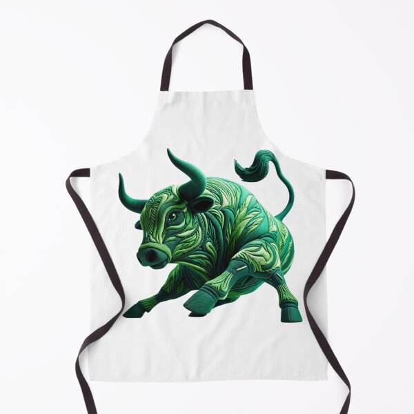 Item preview, Embroidered Charging Green Bull for Strong Market Symbol designed and sold by kylmllr101684.