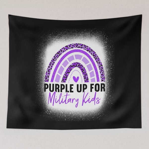 Item preview, Purple Up For Military Kids Month Military Child Rainbow designed and sold by MobyStickers.