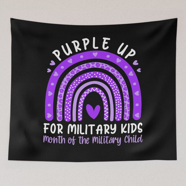 Item preview, Purple Up For Military Kids Month Military Child Rainbow designed and sold by MobyStickers.