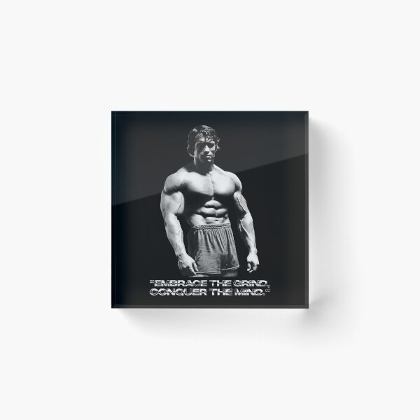 Item preview, Stoic Quote "Embrace the grind, conquer the mind." Arnold. schwarzenegger Fan art designed and sold by HuzaifaNaveedh.