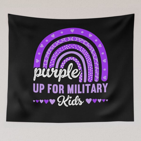 Item preview, Purple Up For Military Kids Month Military Child Rainbow designed and sold by MobyStickers.