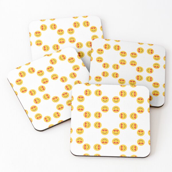 Item preview, A pattern of yellow smiley faces with red hearts designed and sold by johndesign88.