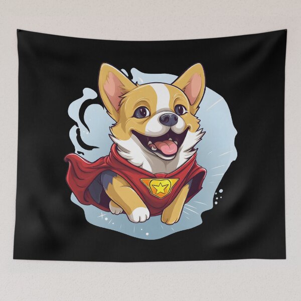Item preview, Colorful Kawaii Superhero Corgi designed and sold by Leonardo Palumbo.
