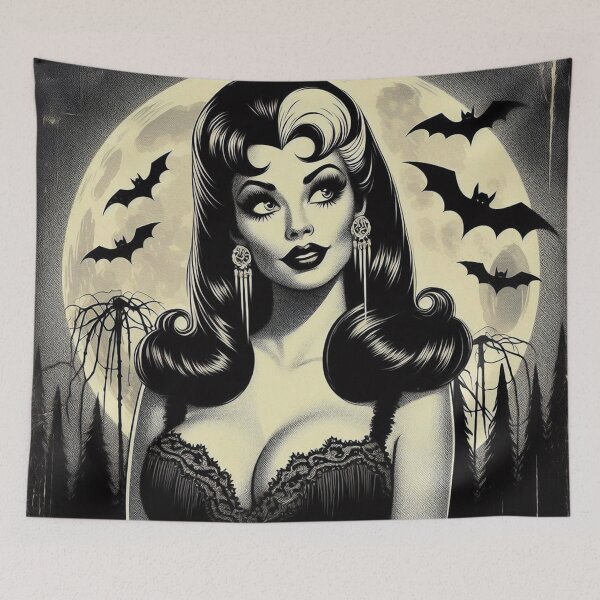 Aperçu de l'œuvre Fille vampire gothique rétro créée et vendue par PulpVintage.