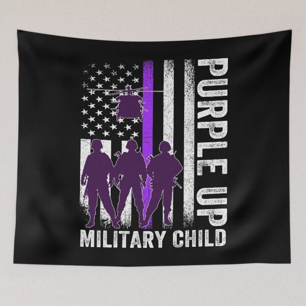 Item preview, Purple Up For Military Kids Month Military Child US Flag designed and sold by MobyStickers.