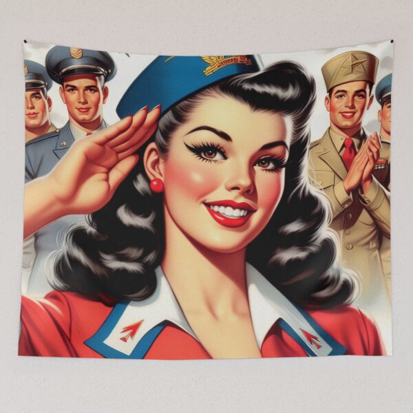 Item preview, Vintage Uniform Pin Up designed and sold by PulpVintage.