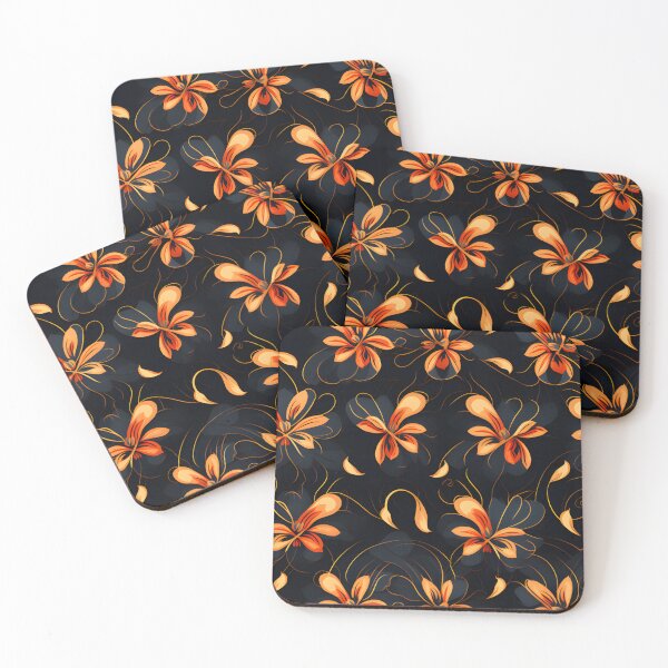 Item preview, Orange-gray flowers,Seamless pattern  designed and sold by varinchai.