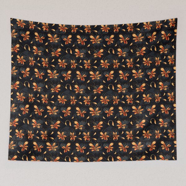 Item preview, Orange-gray flowers,Seamless pattern  designed and sold by varinchai.