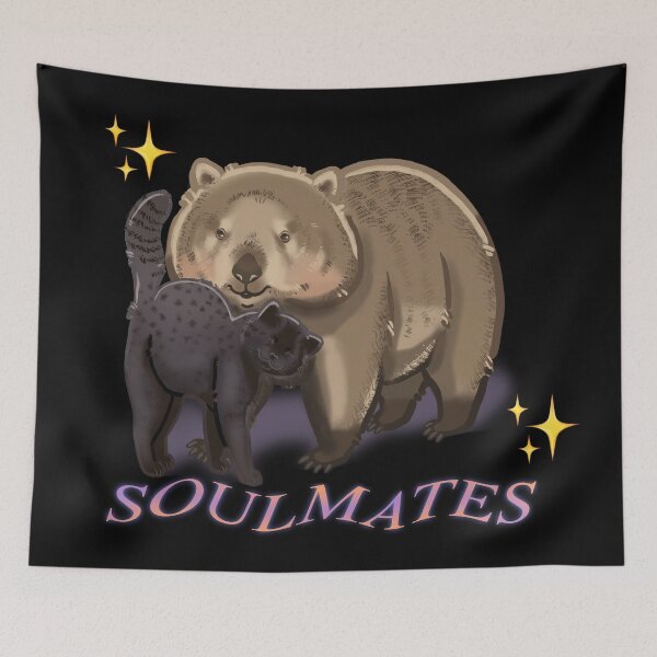 Item preview, Copy of The black kodkod cat and the wombat are soulmates designed and sold by Azasart.