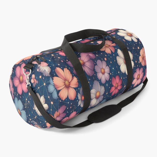 Item preview, Red Blue White Pink Cosmos Flowers ; Floral Pattern designed and sold by PatternInArt.