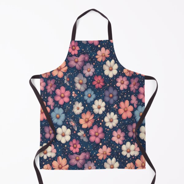 Item preview, Red Blue White Pink Cosmos Flowers ; Floral Pattern designed and sold by PatternInArt.