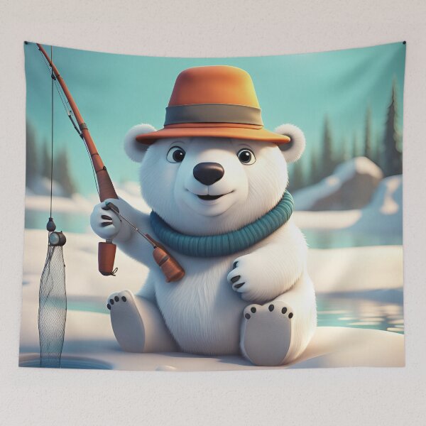 Item preview, Polar Bear Fishing designed and sold by GillyAiArt.
