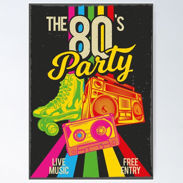 Item preview, Step Back in Time with Our 80s Dance Party Poster Design! designed and sold by OpsDesing.