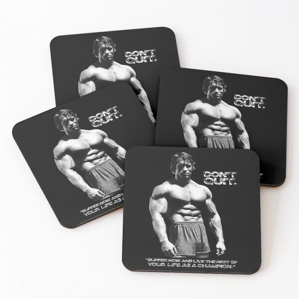 Item preview, Stoic Quote "Don't quit. Suffer now and live the rest of your life as a champion." Muhammad Ali. Arnold Schwarzenegger Fan art designed and sold by HuzaifaNaveedh.