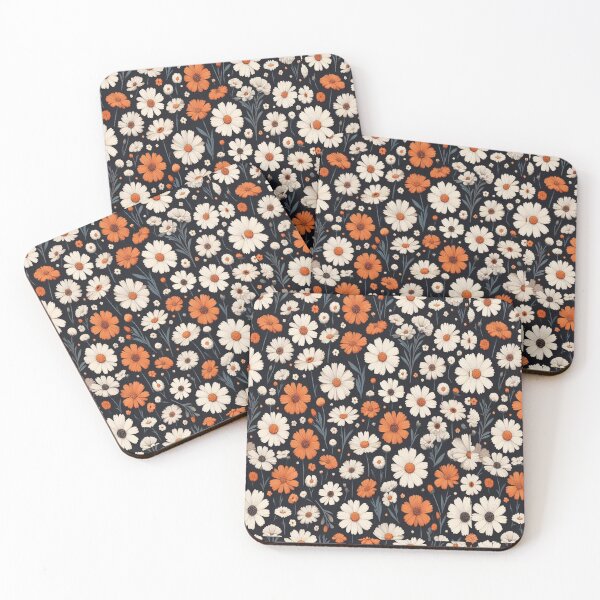 Item preview, Daisy and Marigold Tiny Flowers ; Floral Pattern designed and sold by PatternInArt.