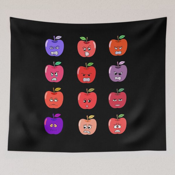 Item preview, grumpy annoyed apples designed and sold by Thespacerocket.