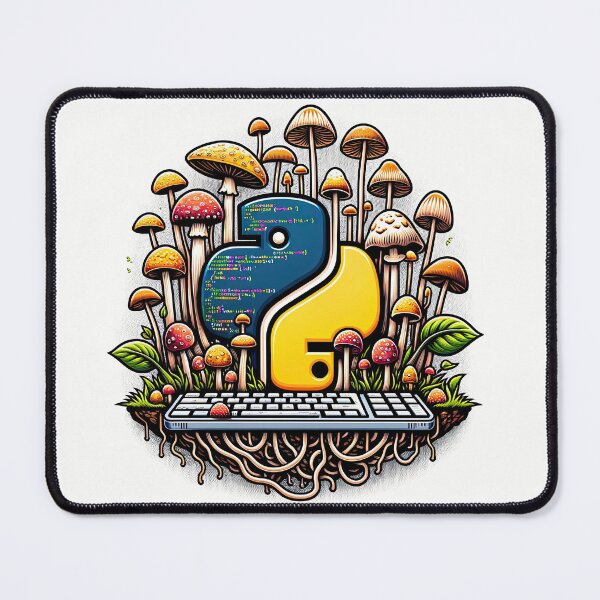 Item preview, Python is My Mushrooms: Mycelial Networks, The Fungal Frontier of Python Coding designed and sold by TuringTacoTales.