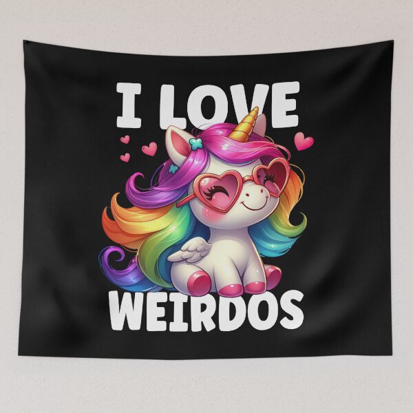 Item preview, I Love Weirdos Funny Unicorn designed and sold by Meliafroggy.