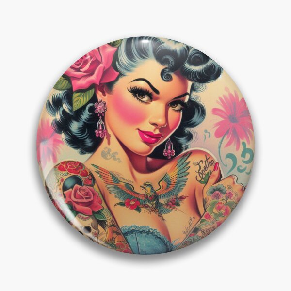 Item preview, Cute Vintage Tattooed Girl designed and sold by PulpVintage.