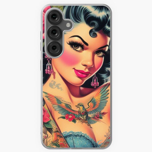 Aperçu de l'œuvre Jolie fille tatouée vintage créée et vendue par PulpVintage.