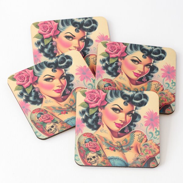 Item preview, Cute Vintage Tattooed Girl designed and sold by PulpVintage.